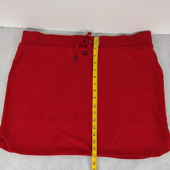 Croft & Barrow Women’s XL Red Cotton Skort Elastic Drawstring Waist Pockets - Picture 6 of 9
